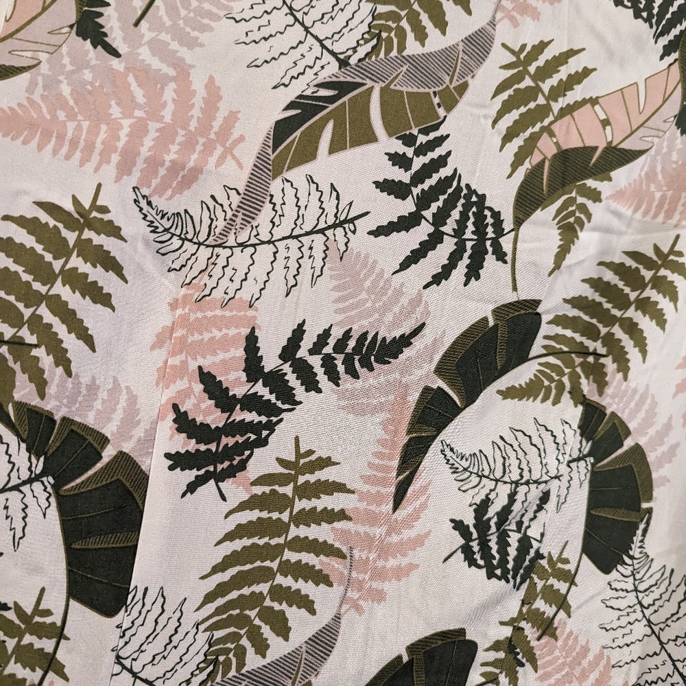 Leaf Pattern Button Up Dress - image 4